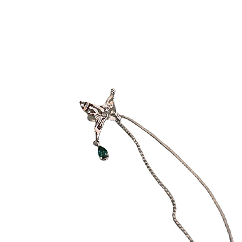 Micro incrustaciones de ZIRCON borla larga sin oreja clip de oreja hembra estilo frío Sentido de alto grado sin dolor clip de hueso de oreja pendientes pequeños de aspecto facial