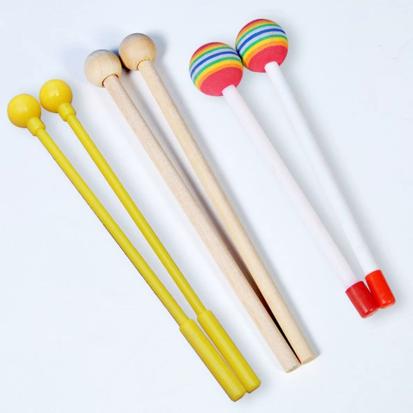 Детские аксессуары для ударных инструментов: палочки для радужного барабана, инструменты для выступлений в детском саду, палочки для ксилофона, губчатые палочки для барабана (леденец)