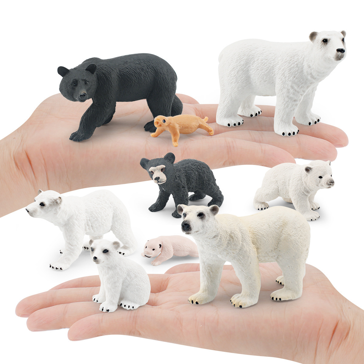 Oso polar oso negro proceso de crecimiento adornos Modelo de ciclo de crecimiento de oso de simulación transfronteriza