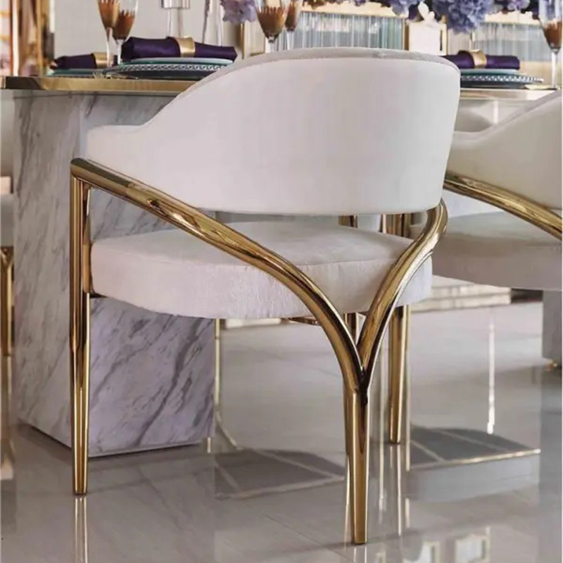 Nordic Simple Modern Living Room Stainless Steel Dining Chair Metal Desk Chair Cafe Creative Negotiation Leisure Chair