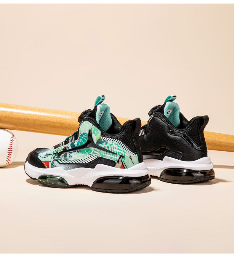 child's shoes Children's autumn basketball shoes breathable rotary buckle boy big children_voghion.com