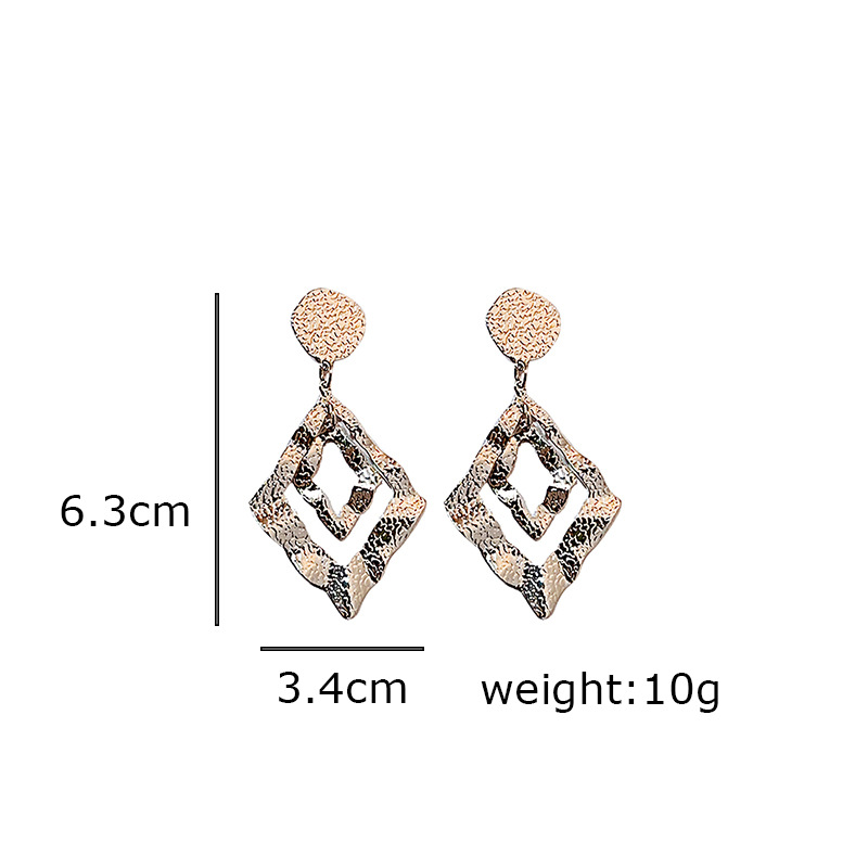 1 Pair Streetwear Rhombus Plating Iron Drop Earrings display picture 1