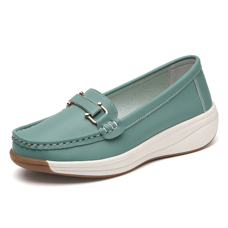 Autumn Thick-soled Large-size Mom Shoes, Cross-border Wedge Casual Women's Shoes With Metal Buckle, Platform Non-slip_vogvips.com