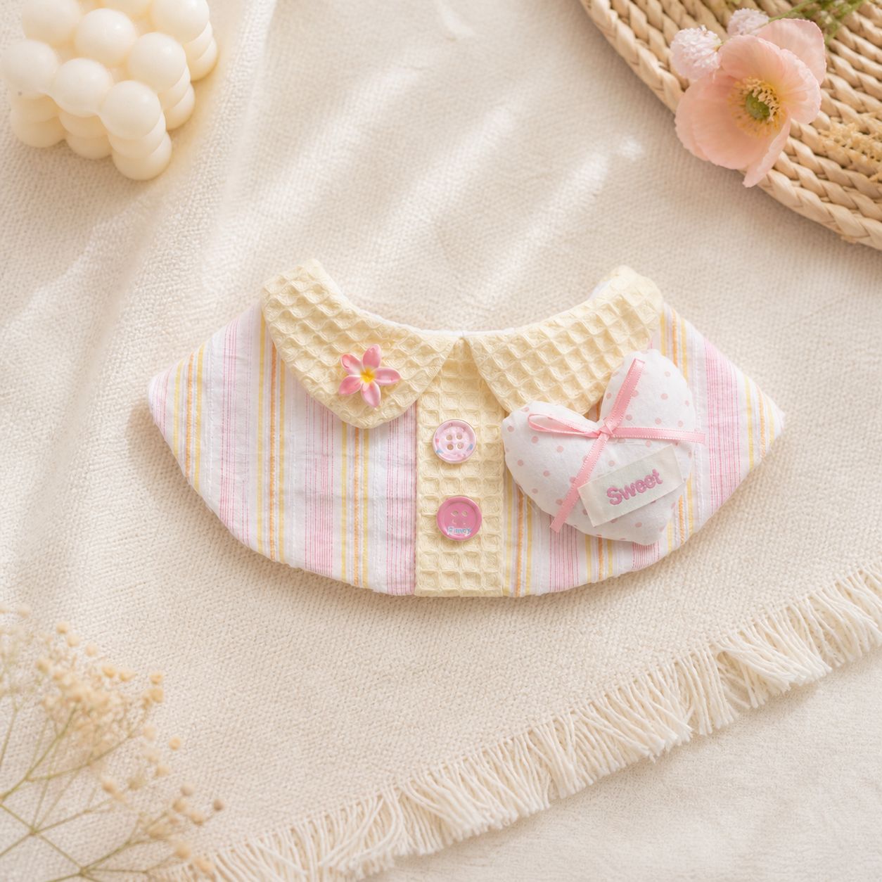 Milk Potato Pet Bib Korean Style Sweet Pet Saliva Towel Princess Style Dog and Cat Neck Scarf Cute Cat Accessories
