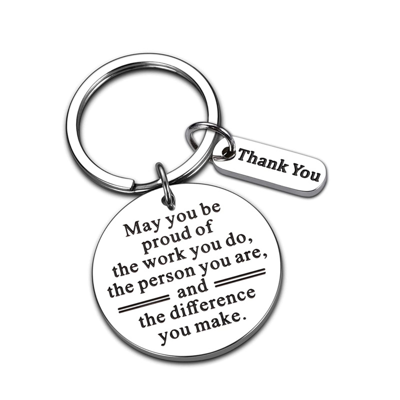 Venta caliente de Amazon Puede ser promesa de inspirador, llavero de acero inoxidable para colegas