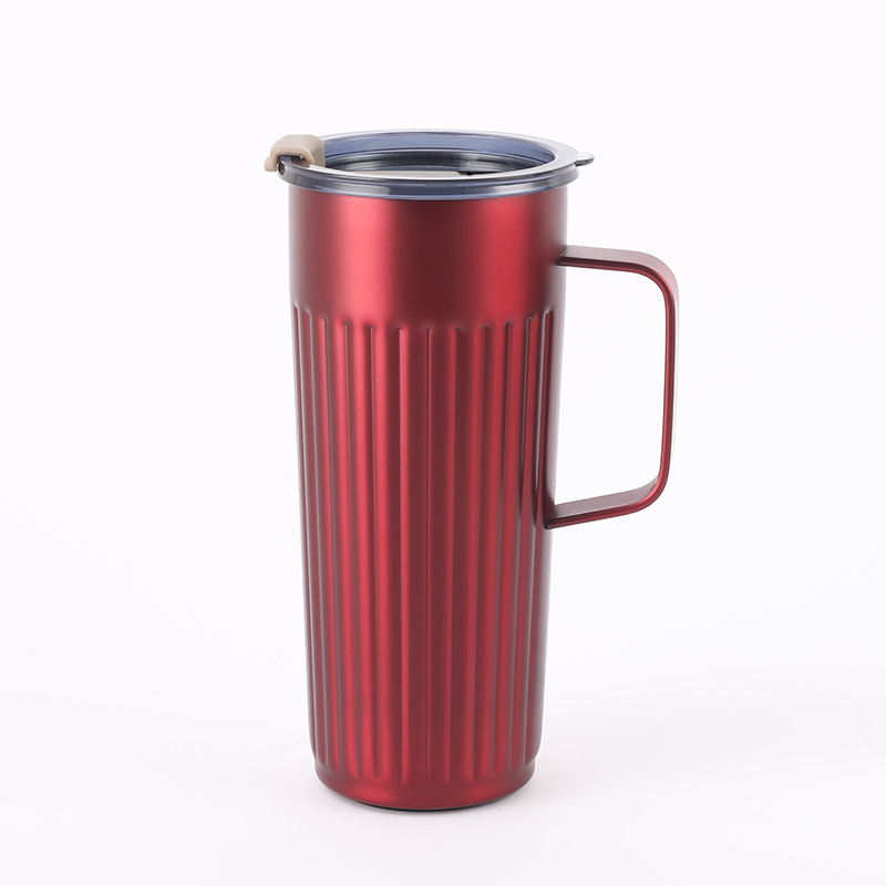 Nueva ventosa de vacío con mango 304 de acero inoxidable simple taza de oficina taza de negocios con tapa de taza de café al por mayor