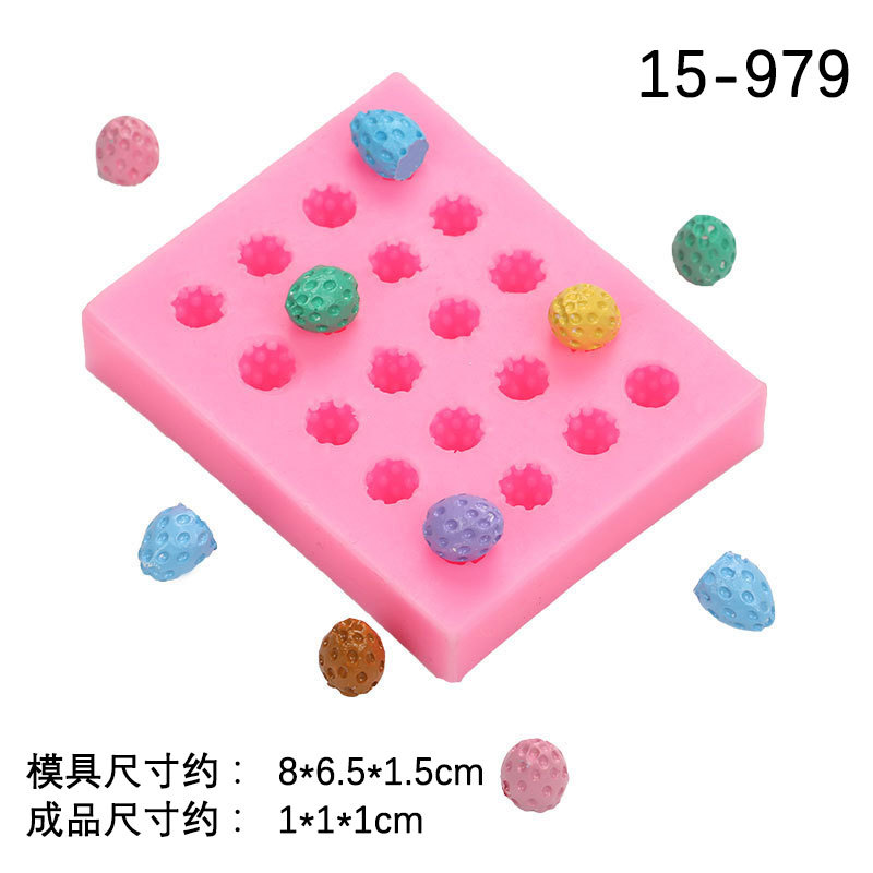 3D mini fresa forma pastel decoración chocolate fondant molde de silicona epoxi caja del teléfono Decoración