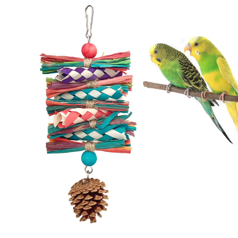 Игрушка-попугай строка пион Xuanfeng игрушка птицы разрыв повреждение покусывание цвет соответствие тканая полоса цвет кукурузная шелуха кулон