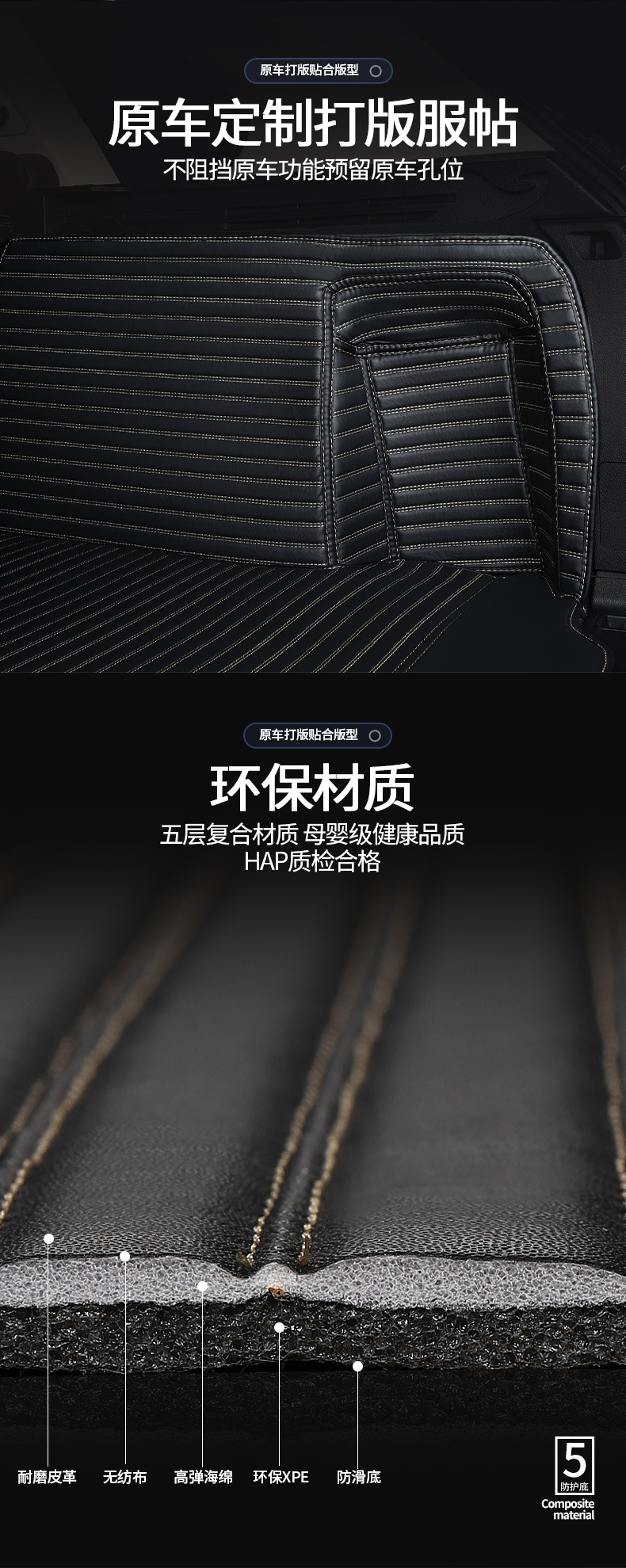 High-End Quality Trunk Mat, Tail Box Mat, Special Car-Specific Full-Surround Rear Compartment Mat, Cross-Border Export and Foreign Trade