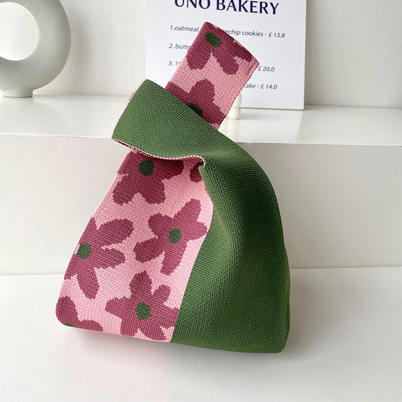 Bolsos, diseño de nicho femenino, bolso de punto personalizado, bolso tejido de un solo hombro de punto de todo fósforo, bolso de mano, bolso de mano