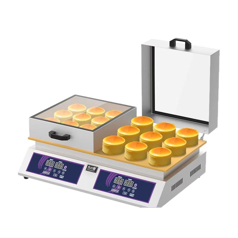 Máquina de cocina cuadrada de calentamiento eléctrico con tapa de tapa visible de placa de cobre puro colocado en barraca de máquina de muffin comercial gong horneado CNC temperatura constante