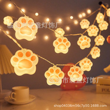 新款跨境凯蒂猫Hello Kitty小猫咪灯串猫爪灯串猫笼装饰灯氛围灯