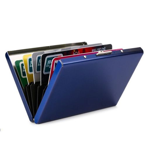 Multifunctional anti-magnetic card case anti-scrap portable bank card credit card multi-card slot card holder stainless steel wallet for men