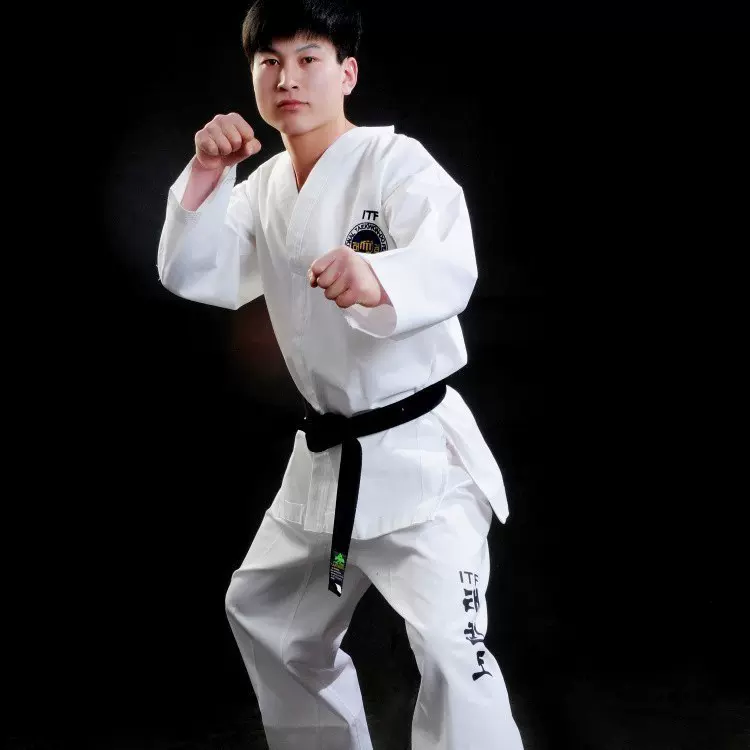 成人儿童跆拳道服ITF跆拳道服装跆拳道道服全刺绣空手道训练服