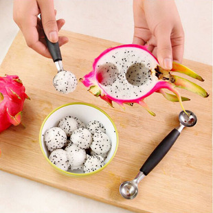 Fruit ball digger double-headed ice cream watermelon platter digger stainless steel fruit carving spoon digger ball spoon watermelon spoon
