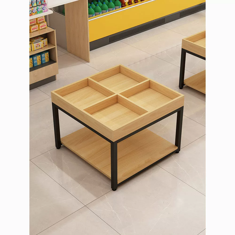 Трехярусная напольная стойка для рекламных акций в супермаркете, для молока, масла, круп, из стали и дерева, подарочная, по специальной цене