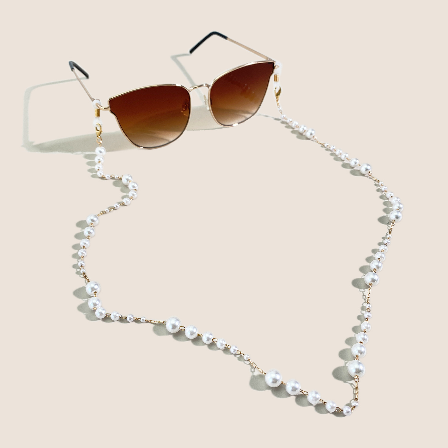 Lady Pearl Pvc Copper Women's Glasses Chain display picture 5