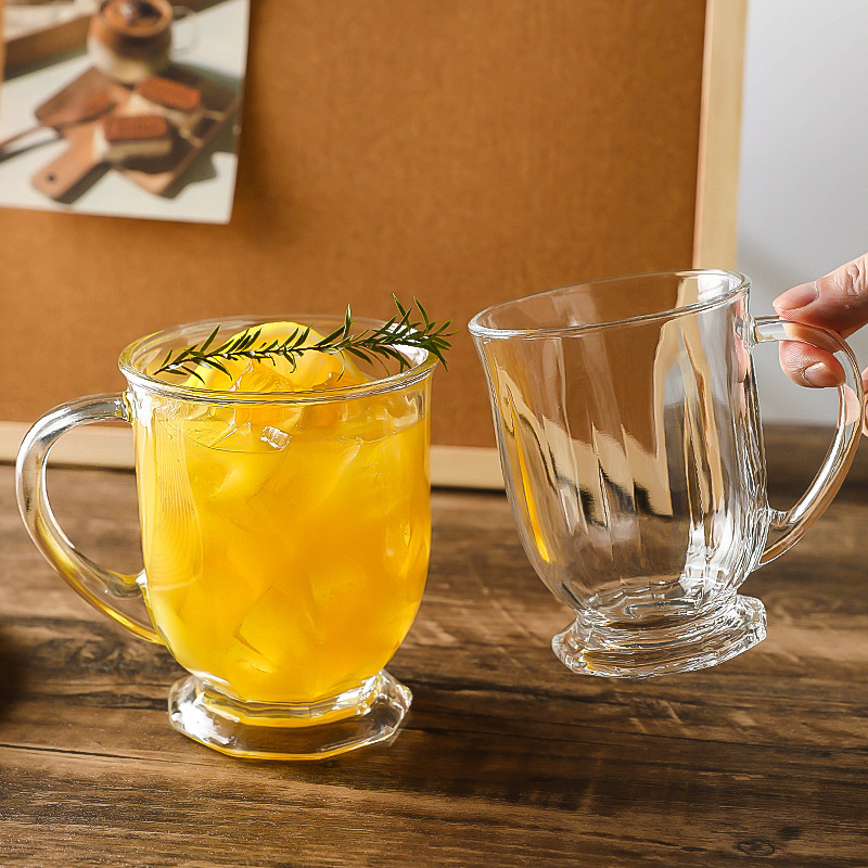 Taza de boca grande Guru Guru ‖ ins Estilo coreano Taza de leche con mango retro de gran capacidad con jugo de frutas