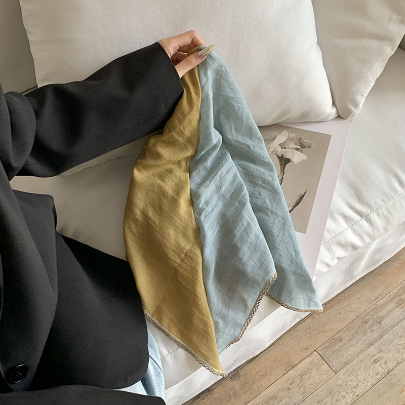 Pañuelo en la cabeza Summer Girl Pastoral Nuevo estilo multifuncional transpirable todo-fósforo Cinturón para el cabello atado francés Pañuelo en la cabeza Toalla de seda al por mayor