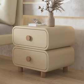 床头柜现代简约家用小柜子卧室实木小型床边柜极简轻奢床头收纳柜