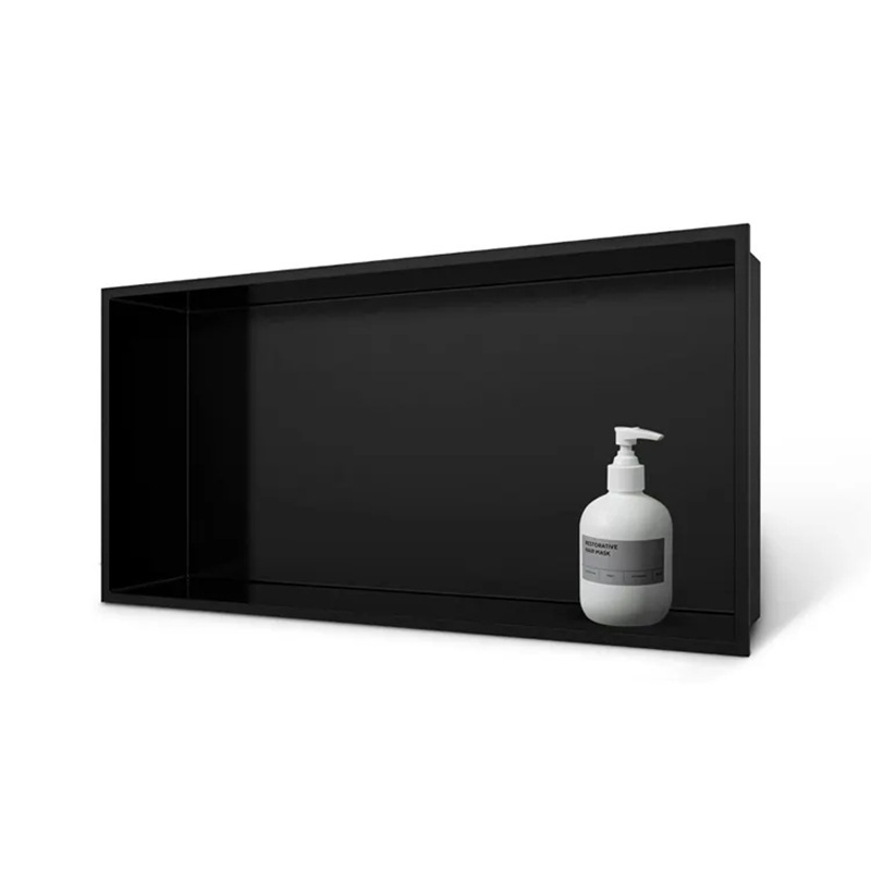 304 stainless steel gun black embedded niche hotel bathroom wall storage rack embedded concealed wall cabinet