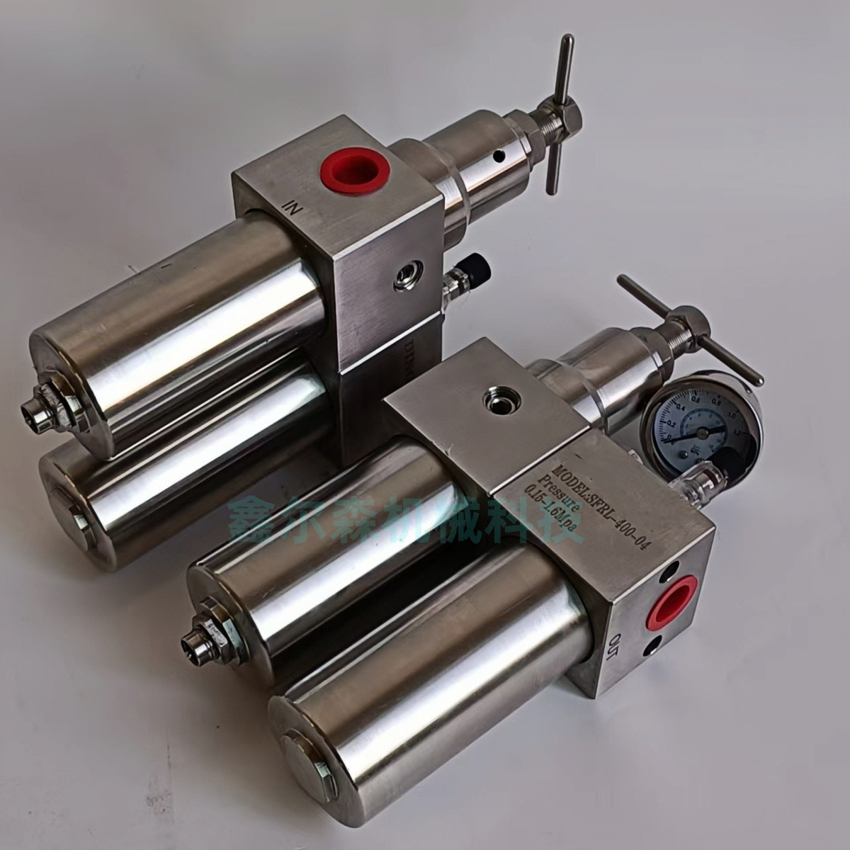 不锈钢316调压阀 气源三联体 398-25 G1 1/2调压阀G1不锈钢三联件