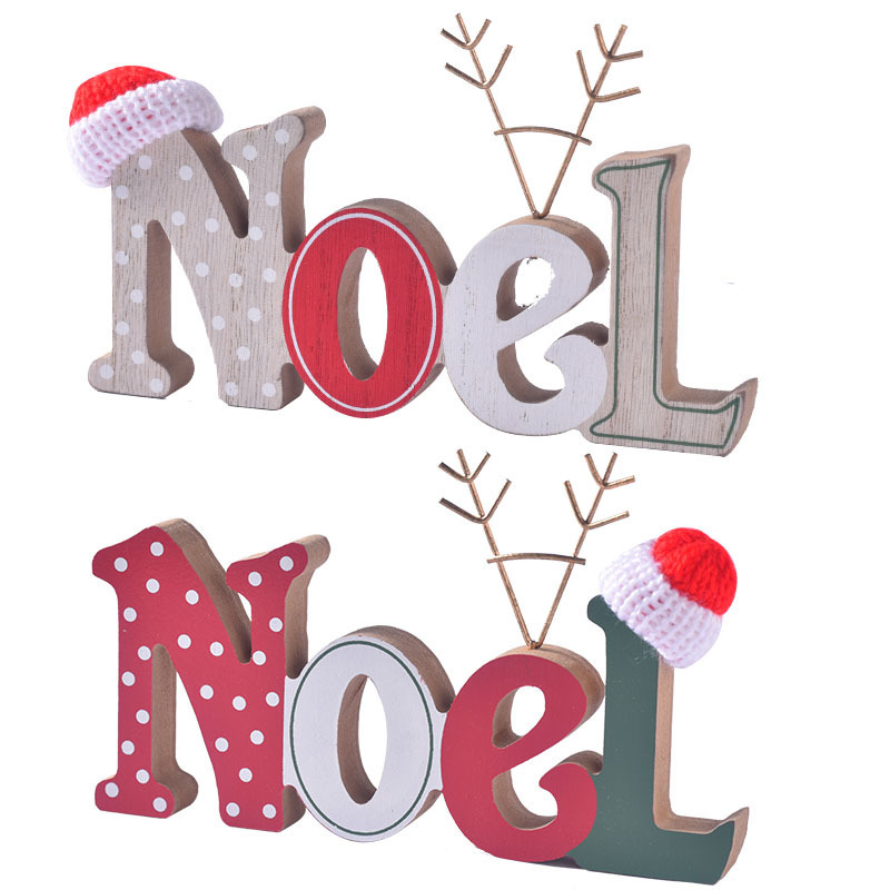 クロスボーダークリスマス木製ノエルレターオーナメントクリスマスデコレーションクリエイティブデスクトップウィンドウレターオーナメント|undefined