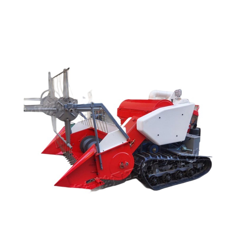 Cosechadora de arroz y trigo de pequeño tamaño Cosechadora de arroz de alimentación Cosechadora de arroz de montaña Cosechadora combinada de orugas