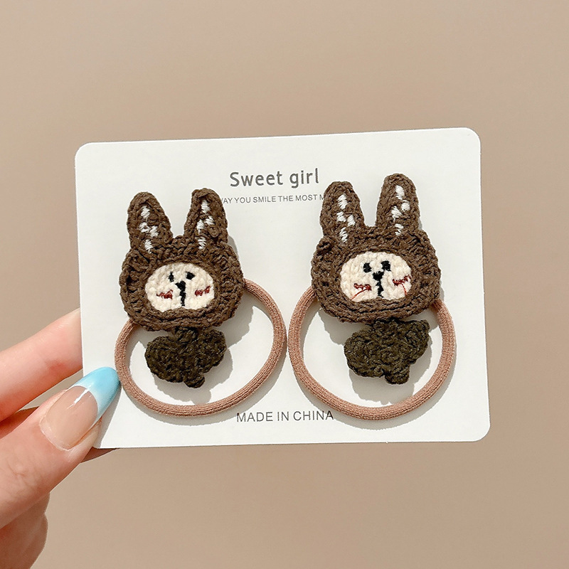 Dibujos animados para niños lindo pulgar lazo para el cabello bebé no daña el cabello cuerda alta elástico banda elástica cuerda para el cabello accesorios para el cabello