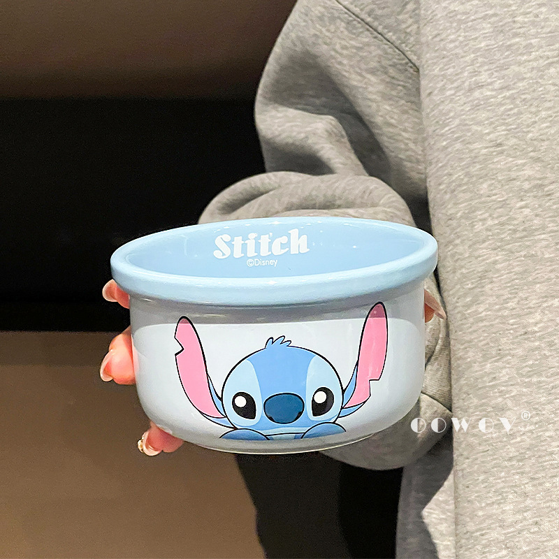 Stitch Baby Food Bowl Special Bowl High-Value Tableware Thickened Rice Bowl Girls Yogurt Bowl Ice Cream Bowl