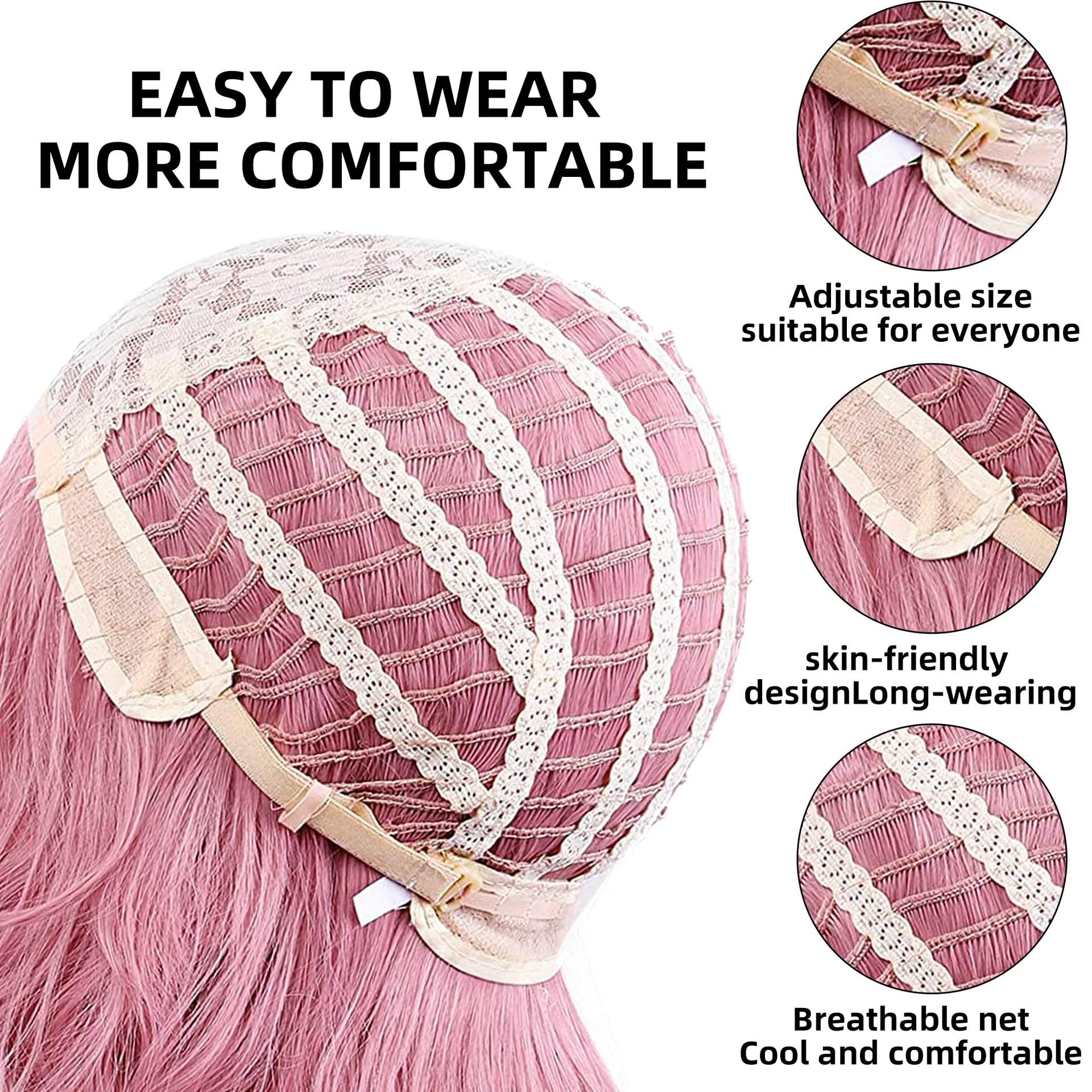 Szintetikus Női Kémiai Szálból Készült Hosszú Stílusú Göndör Haj Paróka Frufruval, Teljes Fejpántos, Több Színben Elérhető_voghion.com