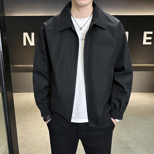 New Style Fashion Minimalist Jacket for Men - Spring and Autumn Season New Loose Casual Collar Short Jacket for Men