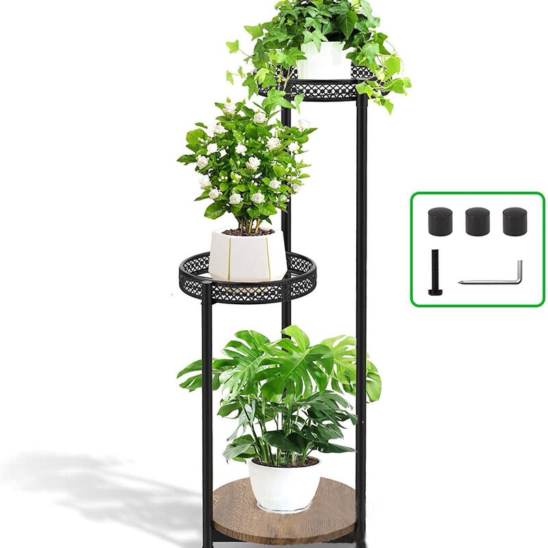 Amazon 卸売屋外鉄金属フラワースタンド家庭用緑の植物床置きフラワースタンド多層ポトス植木鉢スタンド|undefined
