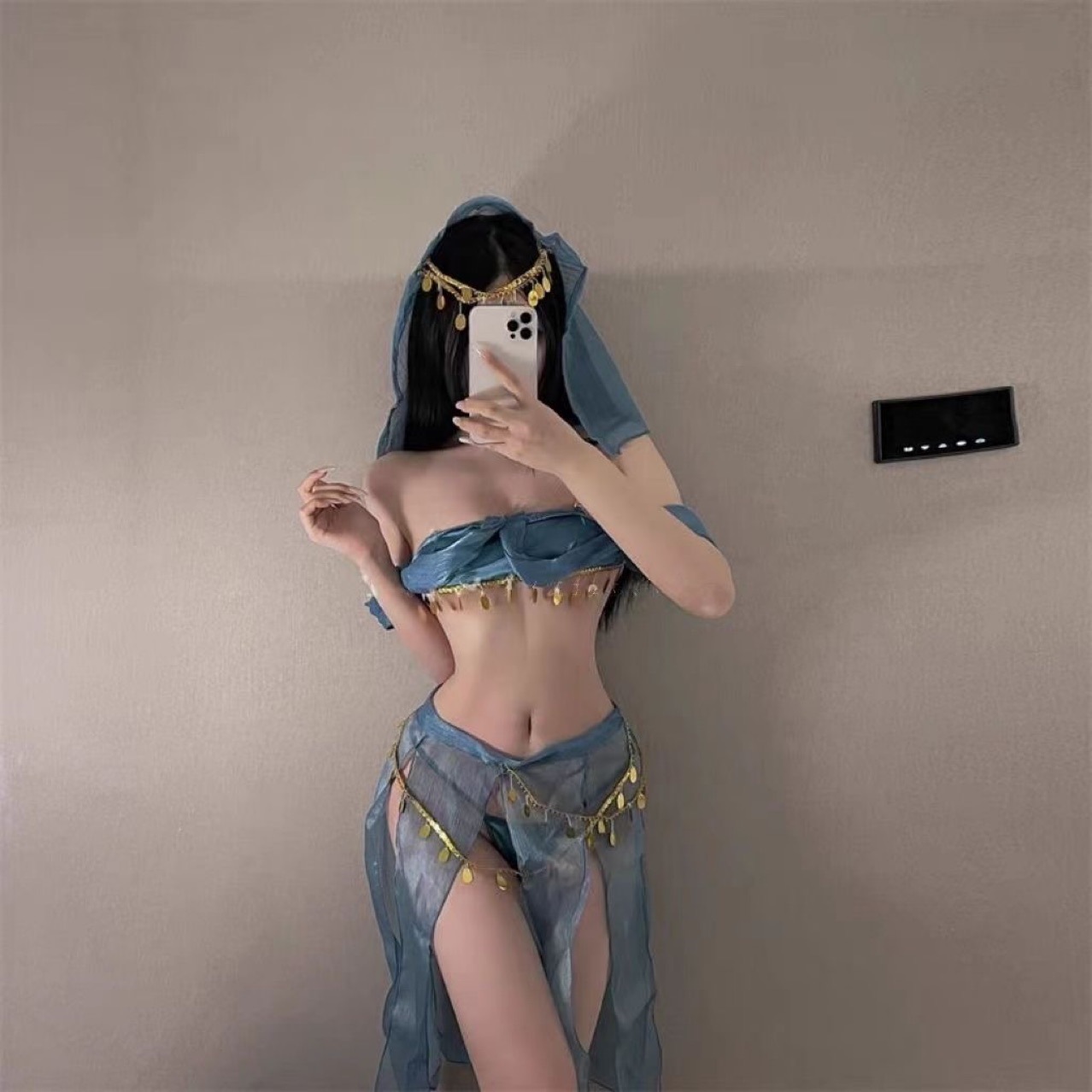 Women’s Roleplay Lingerie Set with Tube Top, Skirt, Headpiece and Panties — detail image 5