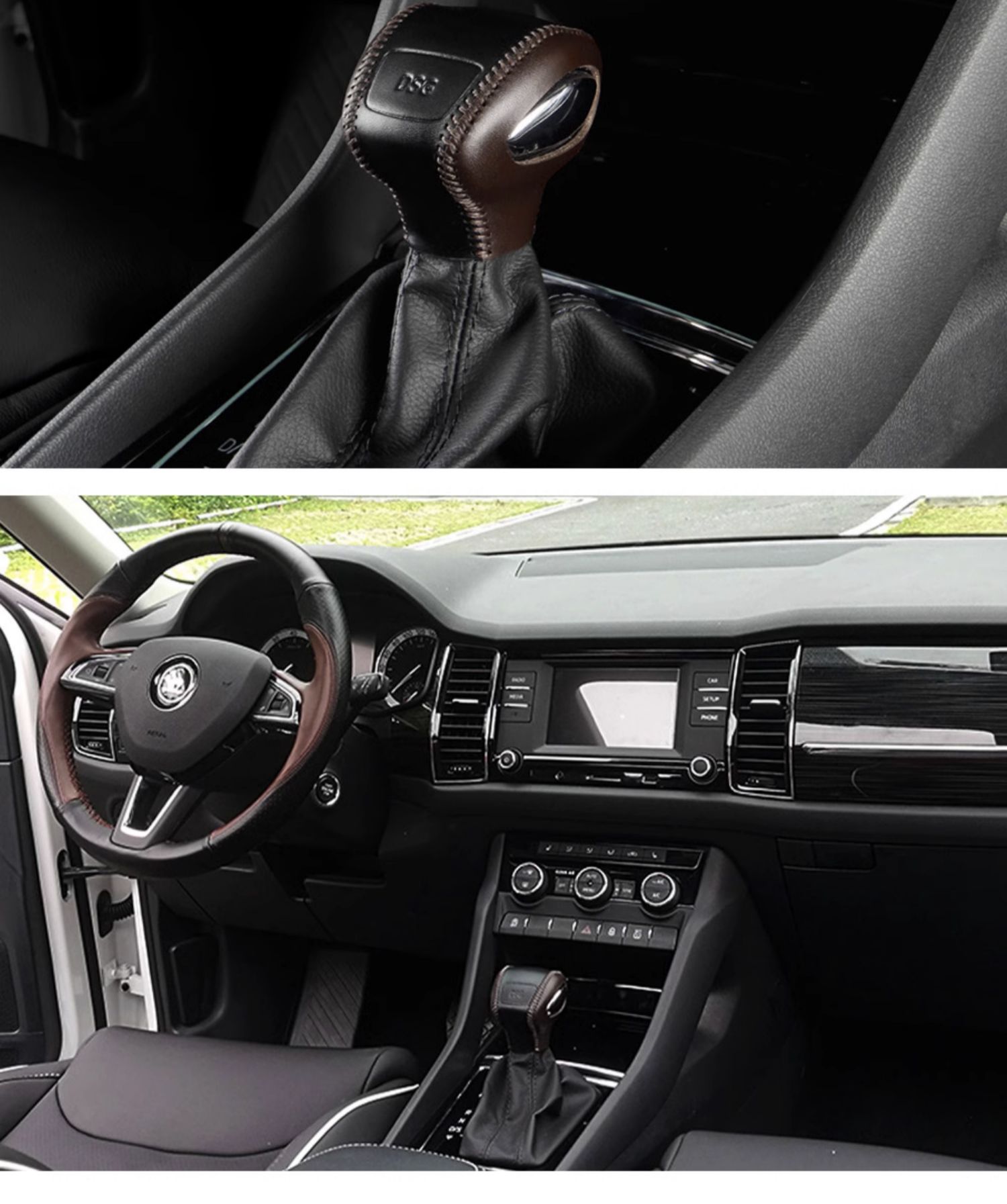 For Skoda Kodiaq Karoq gear shift cover, Kodiaq GT gear knob, gear lever, gear shift cover modification