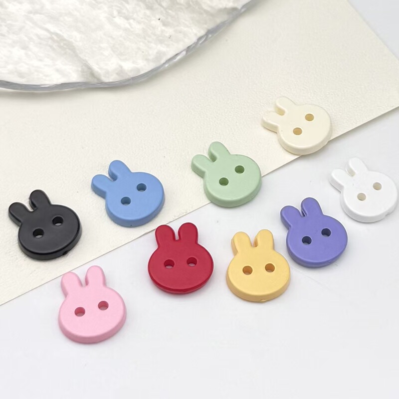 New Colorful Two-Eyed Bunny Buttons Plastic Spray-Painted Buttons Cartoon Style Shirt Skirt Jacket Cardigan Decorative Buttons New Colorful Two-Eyed Bunny Buttons Plastic Spray-Painted Buttons Cartoon Style Shirt Skirt Jacket Cardigan Decorative Buttons