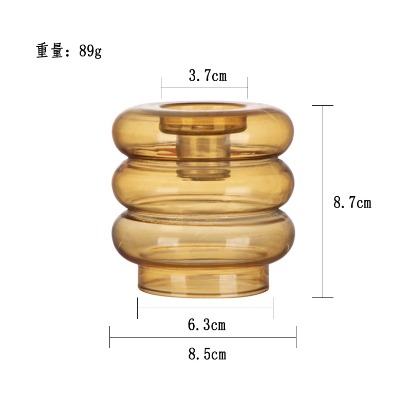 Candelaria de vidrio anillo de natación de color Candelaria de vela decoración de decoración de casa sala de modelo de restaurante ideas