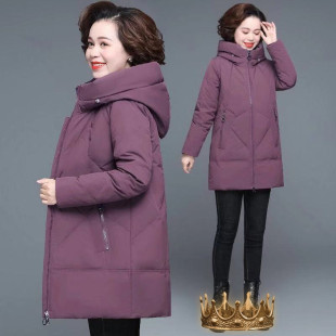 Explosions Middle-aged and Elderly Cotton Clothes Women's Slim-fit Down Cotton-padded Coat Mid-length Women's 2021 Cotton-padded Coat New Style