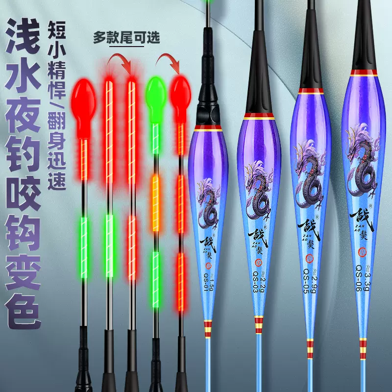 纳米浅水传统钓电子漂可换尾夜光漂大物水漂草鱼渔漂变色尾
