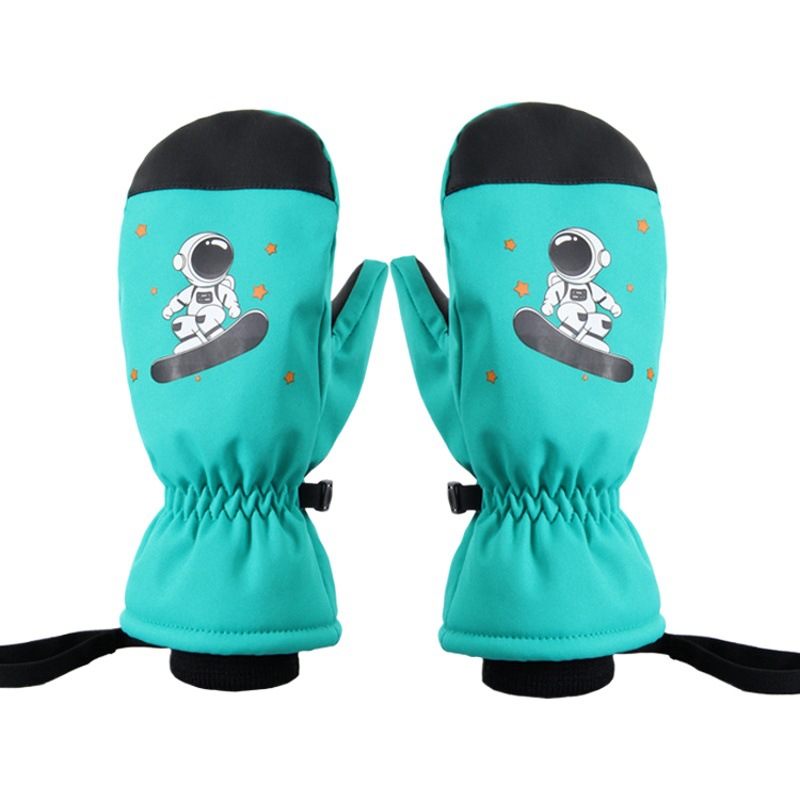 New Winter Waterproof Children's Ski Gloves, Fleece-Lined for Warmth, Anti-Slip, Suitable for Snowboarding