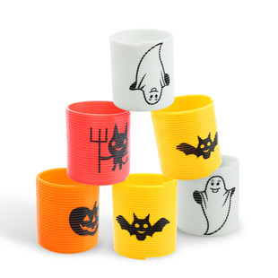 Elastic Rainbow Circle Wholesale Children's Early Childhood Education Plastic Spring Toy Halloween Stacking Circle Kindergarten Small Gift Set