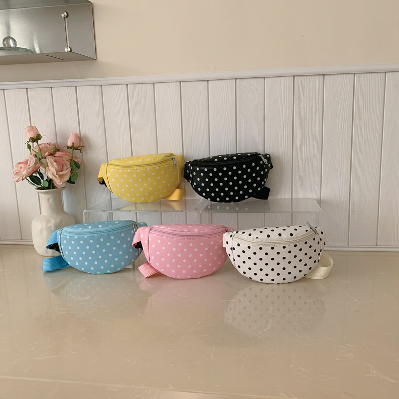 New fashionable polka dot children's bag, lightweight and simple crossbody bag for boys and girls, kids' waist bag