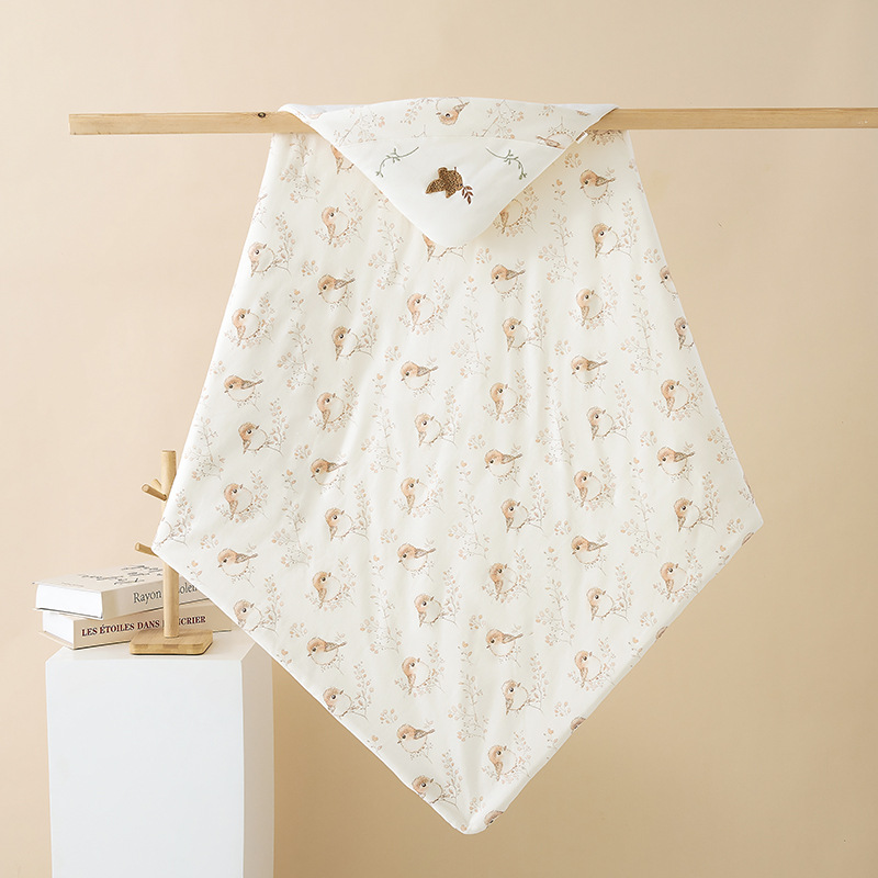 Newborn Quilt 120g Baby Pure Cotton Quilt Newborn Bag Single Autumn and Winter Quilt Swaddle Delivery Room Baby Supplies