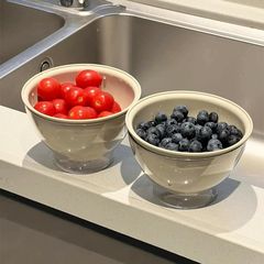 多巴胺水果盘沥水篮洗水果神器双层果篮食品级加厚多功能壁挂厨房