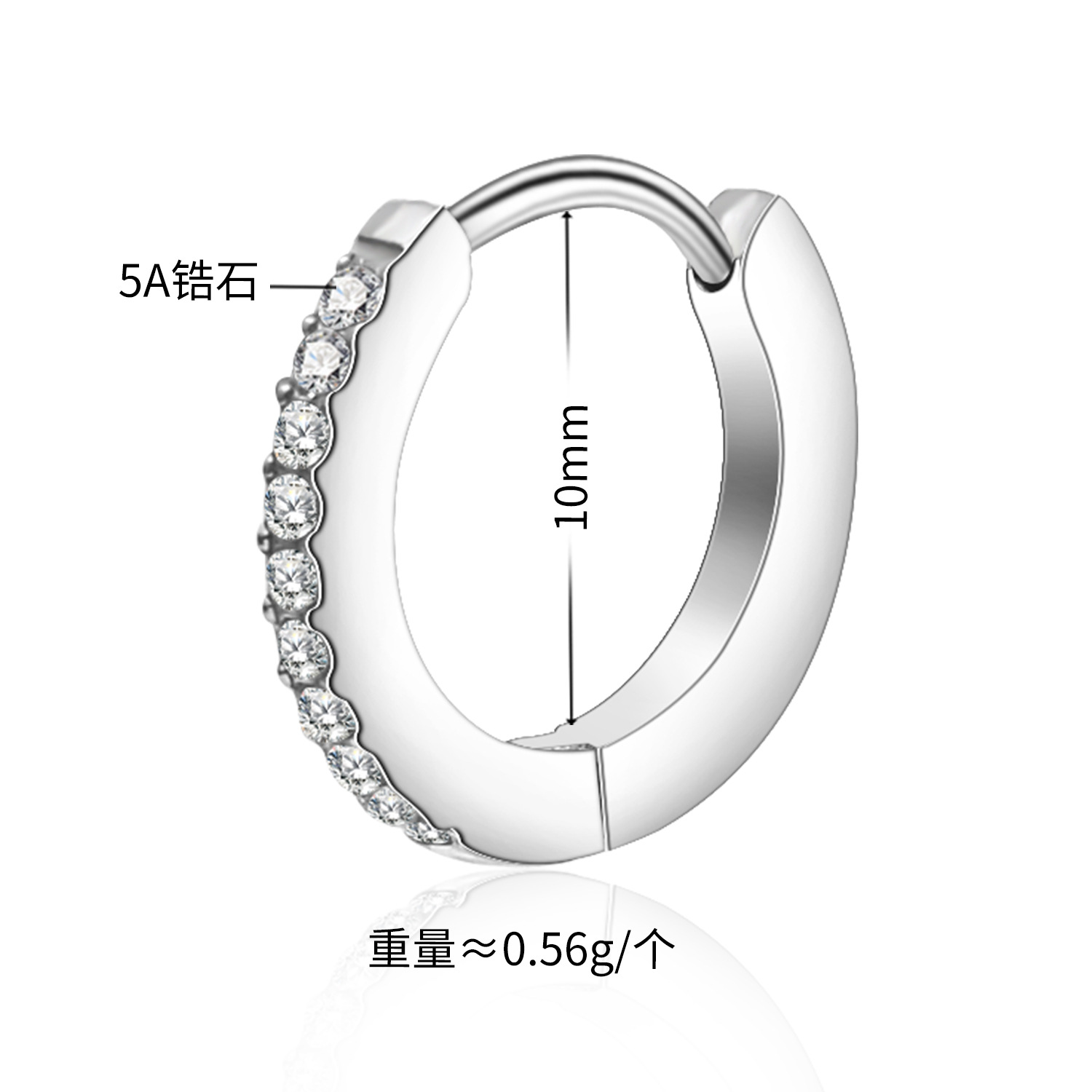 Amazonの人気のシンプルでファッショナブルで多用途なイヤリング、ダイヤモンドがちりばめられたジルコンイヤリング、女性用インスタイルイヤリング、パーソナライズされたイヤリング