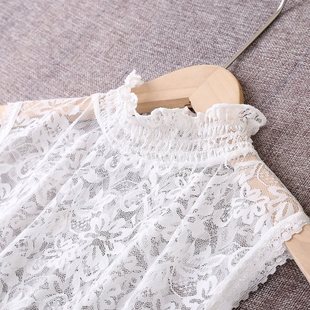 Versatile Half-High Stand Collar Decorative Fake Collar Elastic Slim Lace Top Sleeveless Short Hollow-Out Sheer Neck-Hugging Women's Top