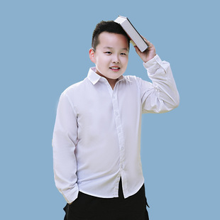 Fat Boy White Shirt Kidsren's White Shirt Boy Plus Fat Plus Size White Shirt Girl's Shirt School Uniform Sweat-Absorbent and Breathable