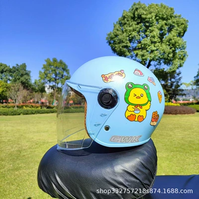 years old winter warm electric | Motosiklet kaskı (dəbilqə) - blue-little-yellow-duck-transparent-long-mirror-3c-children-1-5-years-old-wl07