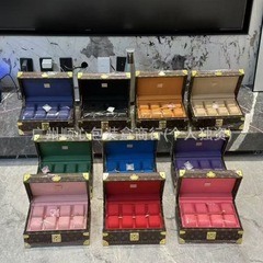 Lujia 時計ボックス老眼黒花時計収納ボックス中古ハイエンドディスプレイボックス黒格子 8 桁ジュエリーボックスハードボックス