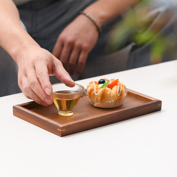 Japanese wooden rectangular dinner plate for home use